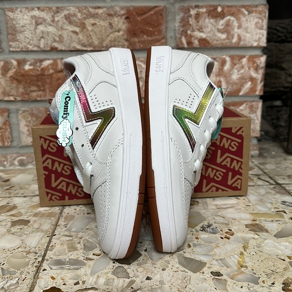 Vans woman’s Lowland true white rainbow iridescent logo comfy Cush - Picture 5 of 11